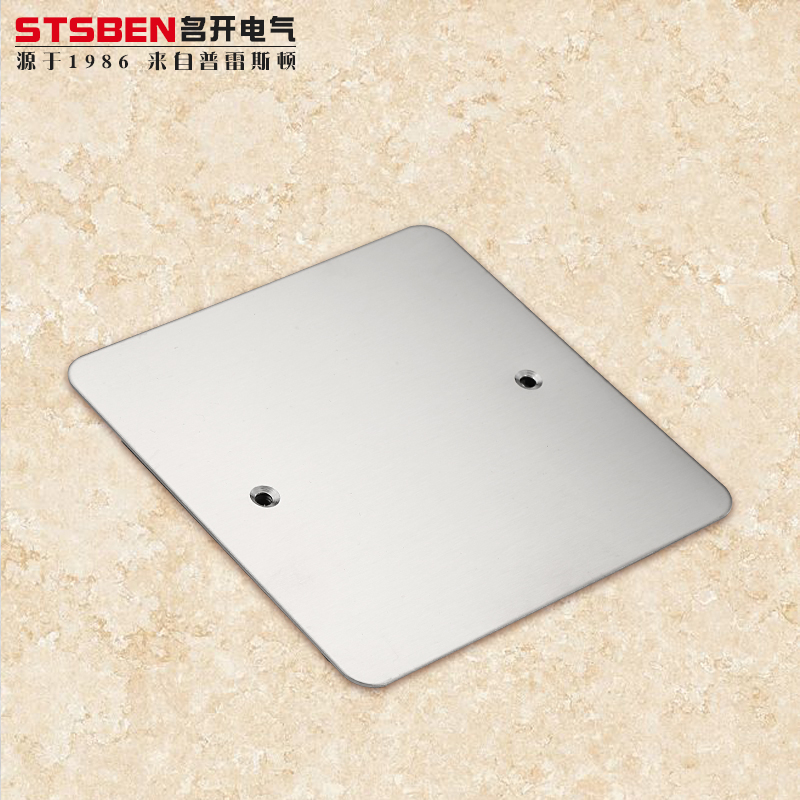 86 type stainless steel ground plug cover plate ground plug bottom box cover with outlet hole stainless steel ground plug blind plate