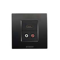 Type 86 concealed multimedia audio with HDMI panel black 4K HD HDMI AV lotus head audio socket