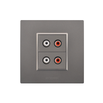 Type 86 concealed multimedia two-lotus RCA sound audio panel grey two AV audio sockets