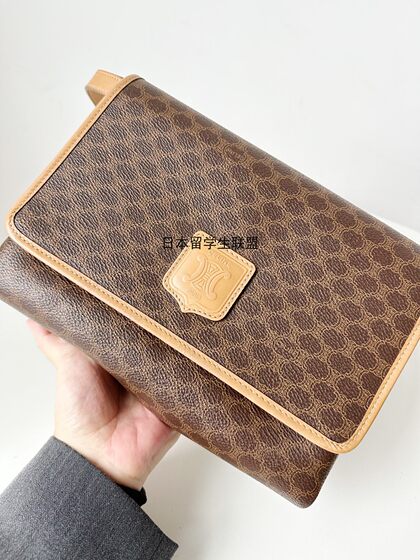全原皮95新 Celine 赛琳中古老花风琴包单肩斜挎包信封包25*6*17