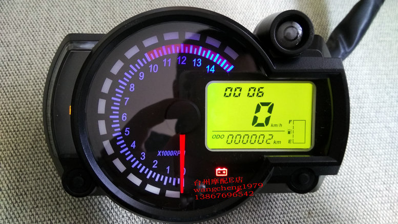 New 7 màu có thể điều chỉnh ss182 tốc độ 299 xe máy trần xe sửa đổi LCD meter 1-6 nhiệt độ nước đo dầu đồng hồ điện tử xe dream