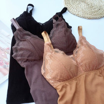 Pyrene poetry suspender spring and summer sexy lace inside Woodale adjustable shoulder strap detachable chest pad base vest 8167