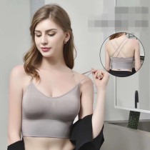 Yizi Phoenix fashion double cross beauty back bandeau Modal seamless wide edge rimless wild suspender vest