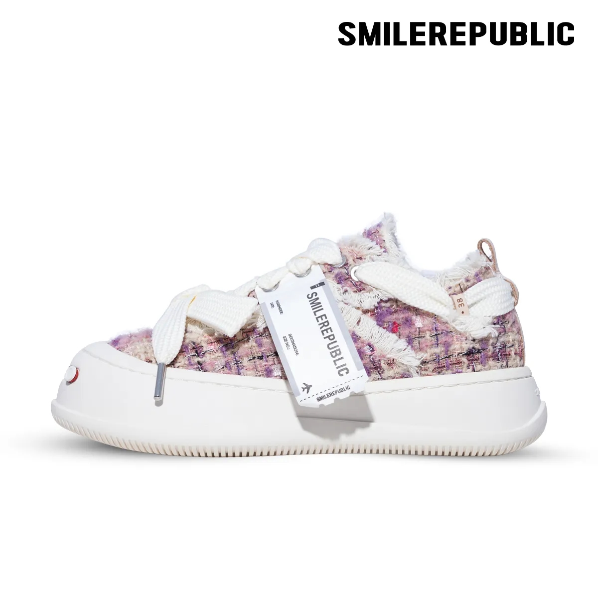 Official SMILEREPUBLIC purple-tone low-top purple Xiaoxiangfeng smiles casual color-blocking canvas shoes