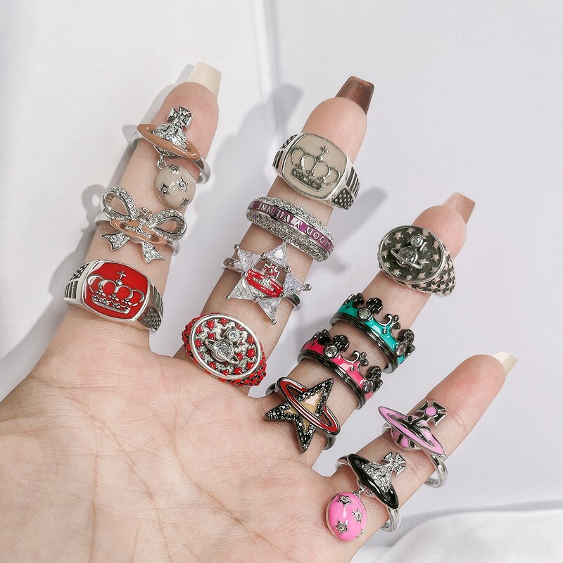 Sweet Cool Saturn Ring: Drip Glaze Planet Design for Edgy Style - Product image 8