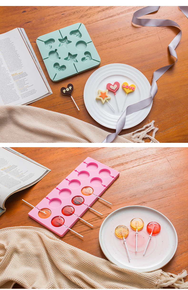 Silicone handmade sô cô la kẹo mút phim hoạt hình tự làm tại nhà ngôi sao pha lê công cụ mài bánh mô hình khuôn bánh kẹp