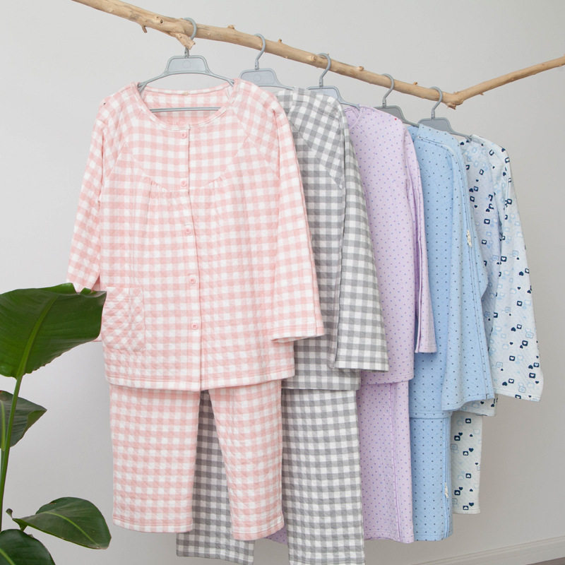 Autumn and winter easy to put on and take off nursing clothes for bedridden elderly patients with fractures, paralysis, dementia patients, fully open rehabilitation service clothes after surgery