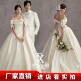 Новая фотостудия элитной тематической одежды для свадебной фотографии на одно плечо с цветочным узором для фотосессии атласная юбка-пачка