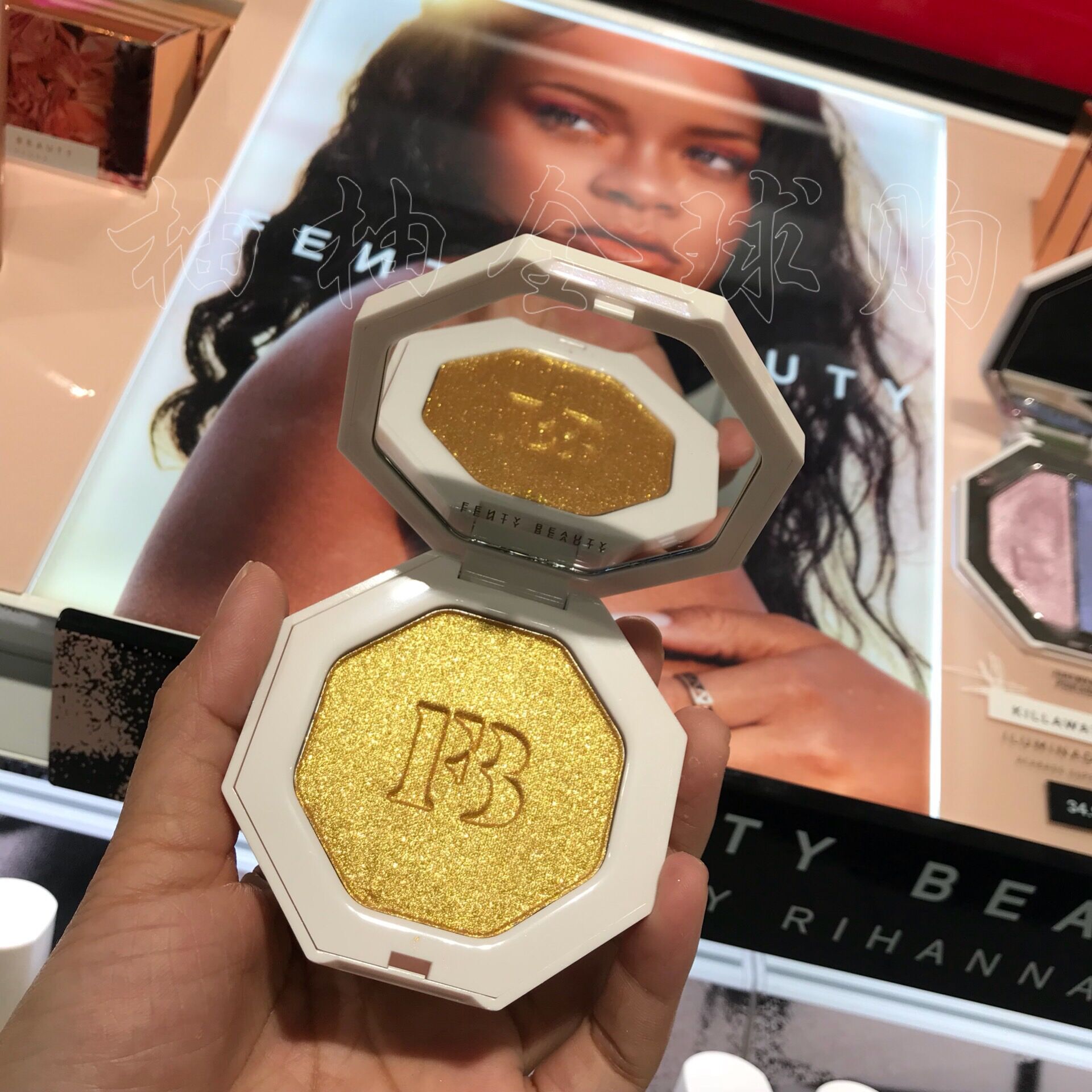 FENTY BEAUTY RIHANNA Rihanna độ bóng cao hai màu bóng mắt đa mục đích đĩa phấn highlight bắt sáng