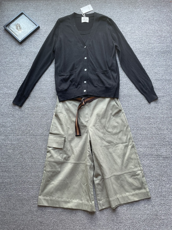 Italian Brand Dalla a Belt, Versatile Pocket Casual Wide-Leg Pants, Autumn and Winter Women's Fashion