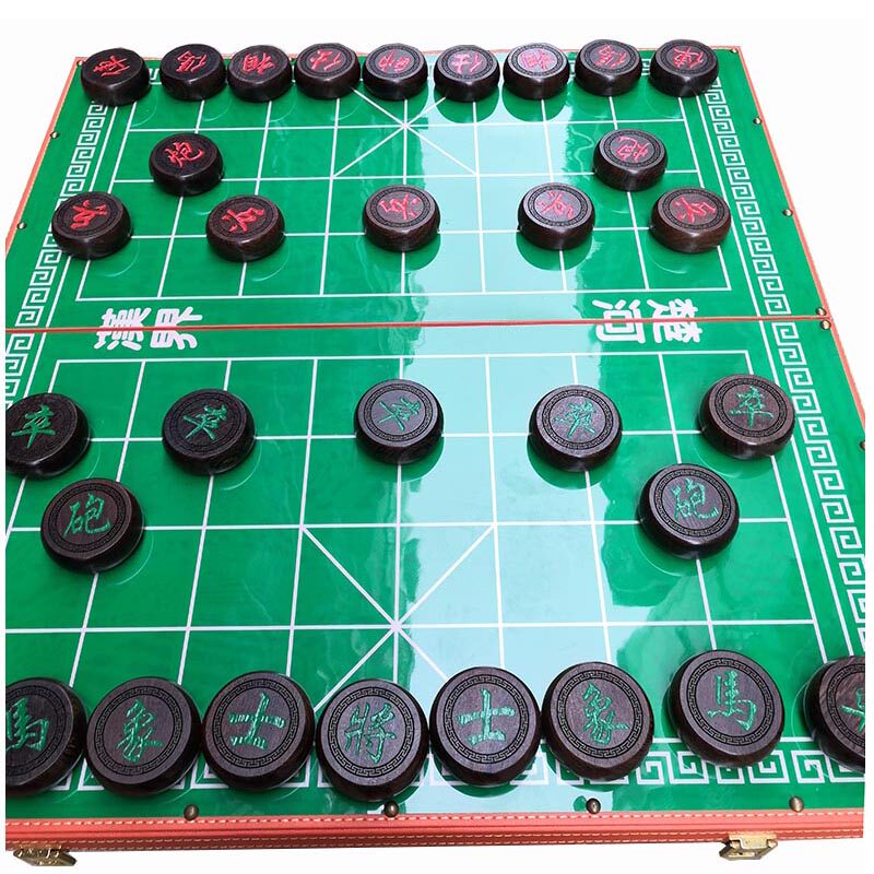 Double Merime Solid Wood Chess Red Wood China Chess With Chessboard Table Folded Portable Gift Giving Full Birthday Gift-Taobao