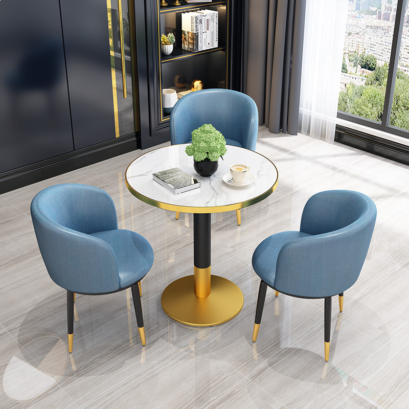 Business Office Negotiation Table And Chairs Combined Sample House Display Center Reception Guests Chair Balcony Casual Marble Small Round Tea Table