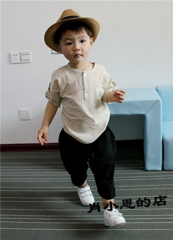 Chemise enfant à manche longue en lin - Ref 2083564 Image 39