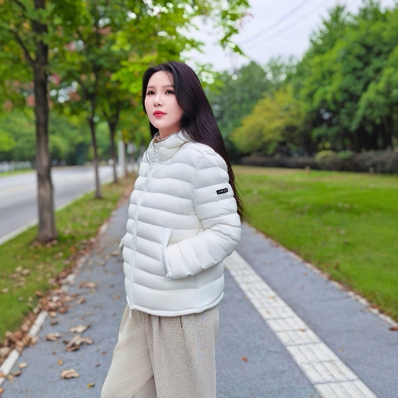 Plus Size Women's Clothing for Fat Women, 2026 Winter Lightweight, Super Slimming, High-Density Three-Star Velvet [Ribbed] down Jacket, Multiple Colors