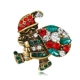 Old Man Bell Hàn Quốc Cây trâm Huy hiệu rhinestone Giáng sinh Pin Nữ Retro Áo khoác Giáng sinh