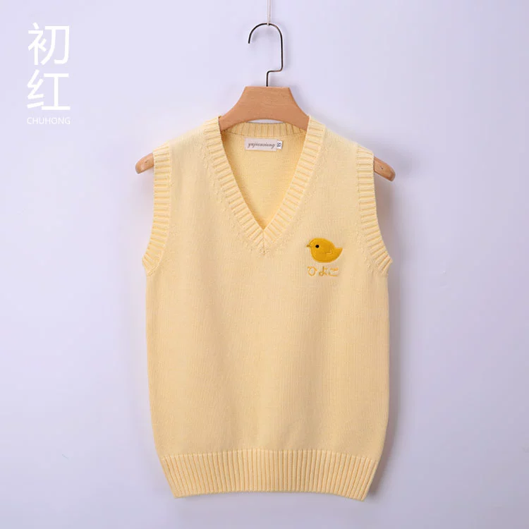 Áo len thêu lông gà màu vàng ngọt ngào và dễ thương - Đan Cardigan