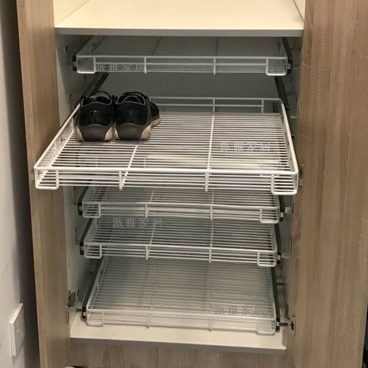 Paiya home shoe cabinet pull basket track pull basket Shoe rack pull pull wardrobe drawer pull basket can be customized pull basket