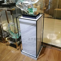 Sculpture art ornaments decorative base handicrafts Booth double-layer stone outer metal frame outer metal frame