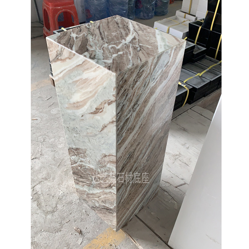 Natural purple magnolia marble stone base Hotel club villa home decoration placement base booth