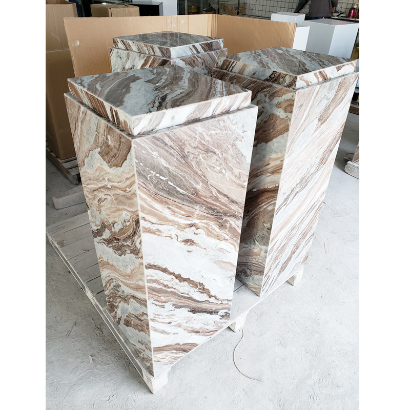 Double natural purple magnolia marble base Modern personality fashion simple home entrance craft gift decoration table