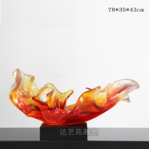Transparent imitation glass sculpture art ornaments decoration hotel lobby porch decoration horizontal display
