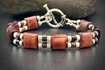 American Bracelet Handmade Gothic minimaliste Delicate Red Tiger Eye Stone String Beads Mens Bracelet