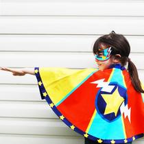 Cape㊣British hand-made fun fantasy Rainbow Superhero childrens cloak Cotton cloak Childrens clothing