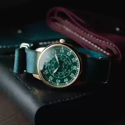 Ukrainian Aviator ◇ Ancient pilot green dial mechanical leather men's watch