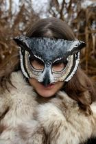 Pagan R Italy hand for special retro cat head eagle styled leather gathering rave mask