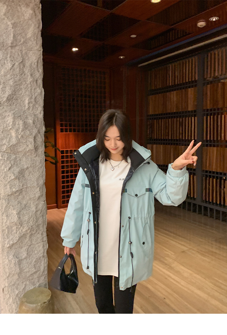 Lierkiss [charge down jacket] 90 white duck down hooded warm Parker down jacket