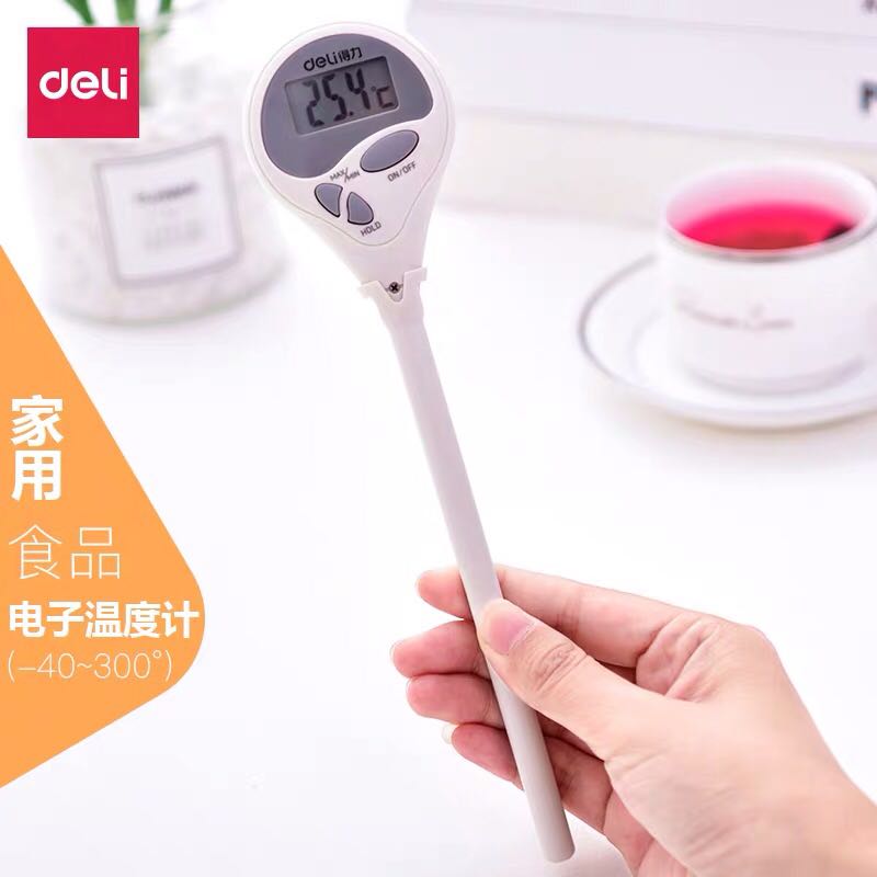 Deli 8807 food thermometer household kitchen water temperature baby milk temperature oil temperature liquid baking temperature measurement
