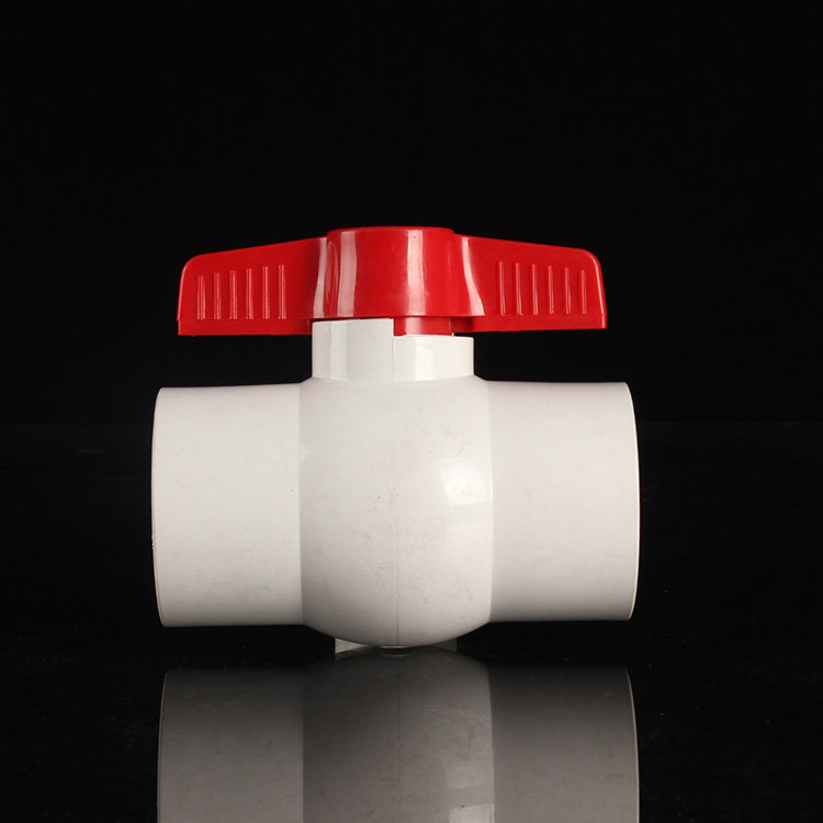 4 min PVC ball valve DN25 inner wire water pipe switch 1 inch plastic valve flat valve inner wire