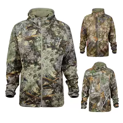 Good goods American fat fat boy camouflage outdoor plus velvet sweater men's elastic loose breathable quick-drying jacket tactical