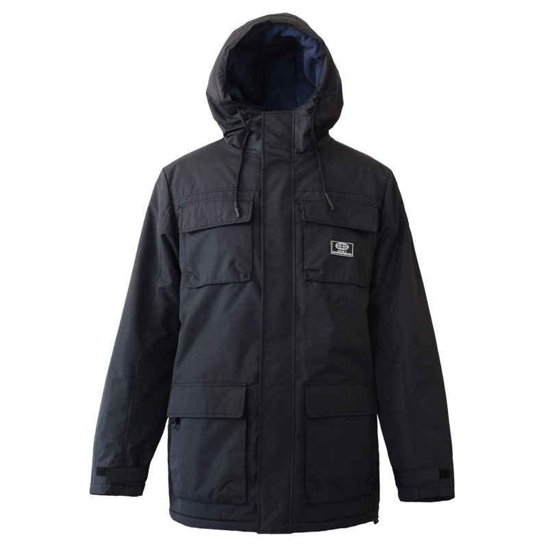 European Outdoor Waterproof Fleece-Lined Padded Jacket for Men, Mid-Length Windproof and Warm Hooded Parka Jacket