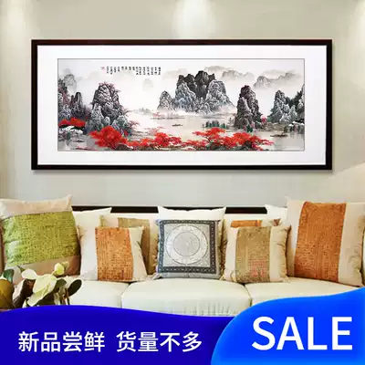 Suzhou embroidery finished hanging painting Li River landscape Pure handmade Suzhou embroidery Silk embroidery Pringle hall Chinese decorative mural