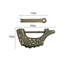 Ancient fish locking head zinc alloy imitation antique lock cross open padlock decoration door lock old lock old lock