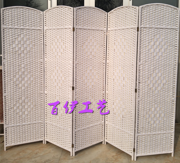 Mục vụ mây rơm thủ công màn hình vải rắn vách ngăn thời trang khách sạn hiên phòng khách phòng ngủ di chuyển màn hình gấp - Màn hình / Cửa sổ vach ngan phong tho