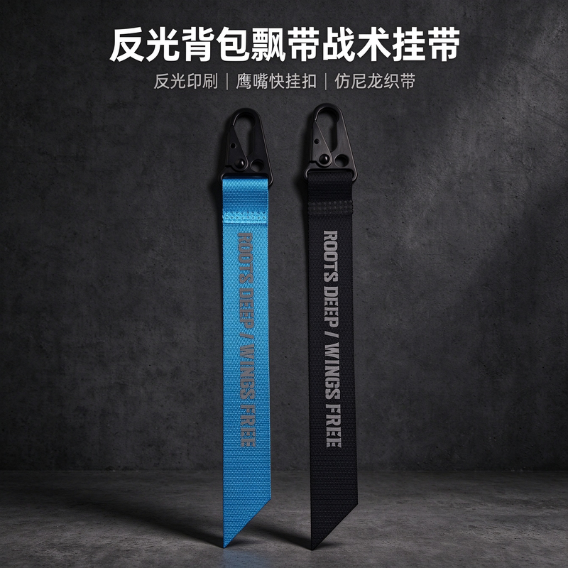 Trendy Reflective Backpack Strap Accessories, Tactical Lanyard, Unisex Couple Keychain, Ins-Style