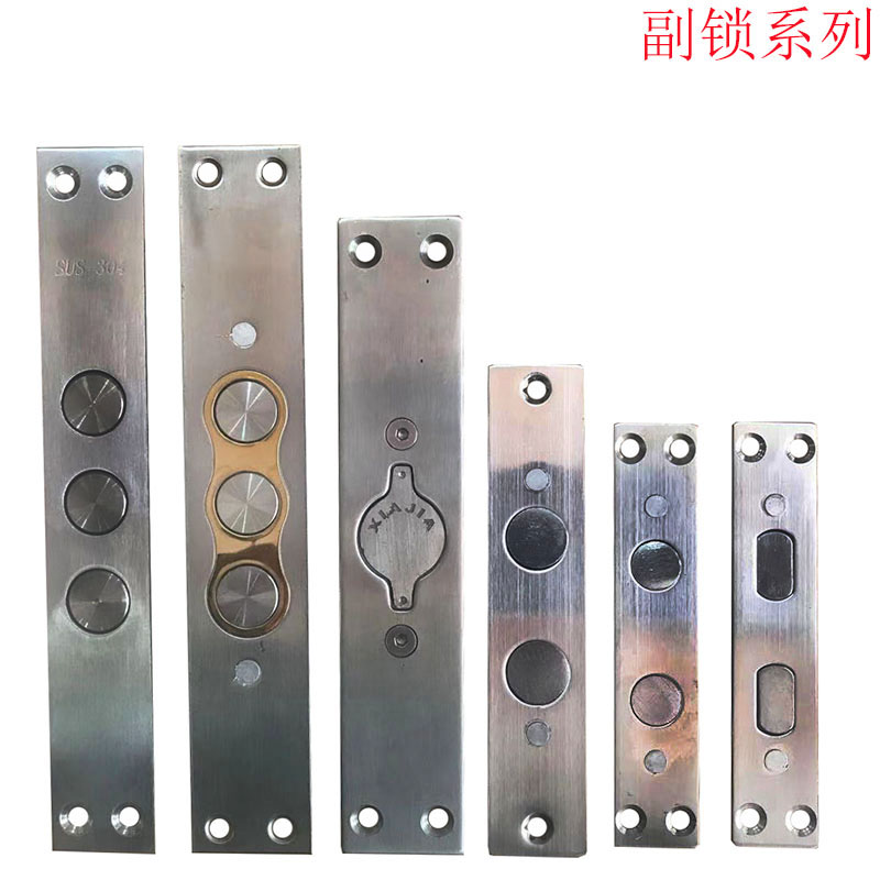 Stainless steel anti-theft door thickened 3 points big Phnom Penh secondary lock spring invisible door automatic lock body 2 4 square side lock points