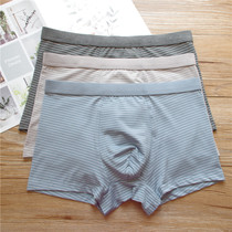 3-piece modal mens underwear Youth light soft and non-marking breathable striped bag with middle waist boxer shorts
