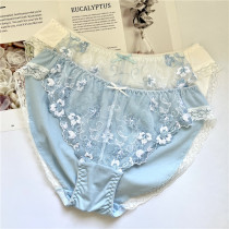 Daily single lace embroidery flower sexy mesh export cotton bow womens hip waist underwear women