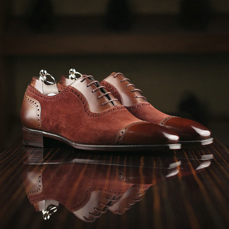 Handmade shoes Business casual leather shoes 45 Bullock carved men's shoes 46 brown 47 47 35 large size 36 small 35