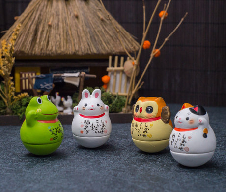 Spot re-entry Japanese-made Seto-yaki Yakushi Kiln Tumbler Lucky Cat Owl Rabbit