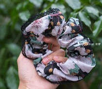 7 29 handmade custom UK LIBERTY Broken Flowers Children Adult Hair Accessories Large Intestine Hair Ring Blue Black Ensemble