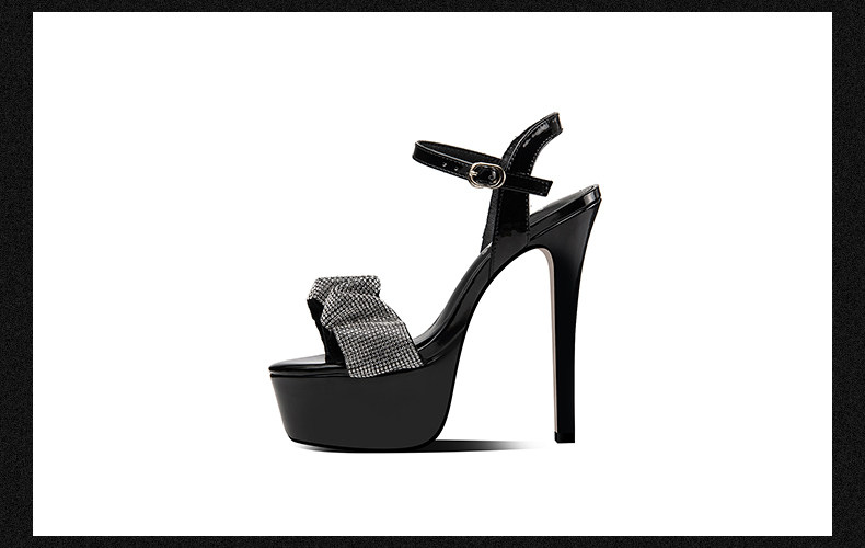 Sandal cao gót nữ hở mũi đính đá gót nhọn 12–15 cm — Đen Cao gót 12cm, Đen Cao gót 13cm, Đen Cao gót 15cm chi tiết 11