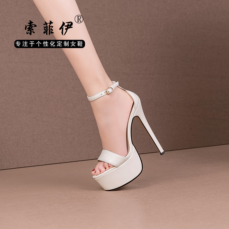 Waterproof Platform High-Heeled Sandals 2026 New Versatile Single-Strap Sexy Runway High-Heeled Art Exam Shoes for Women Summer Stiletto Heels Waterproof Platform High-Heeled Sandals 2026 New Versatile Single-Strap Sexy Runway High-Heeled Art Exam Shoes for Women Summer Stiletto Heels