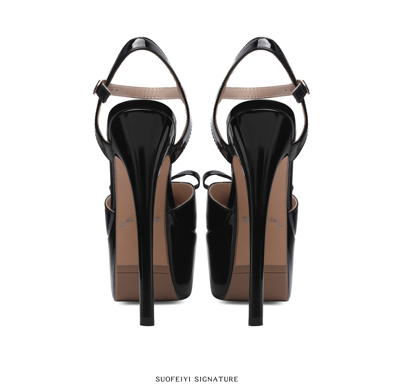 Sandal cao gót nữ mũi nhọn quai mảnh gót nhọn 9 cm — Đen, Mơ chi tiết 4