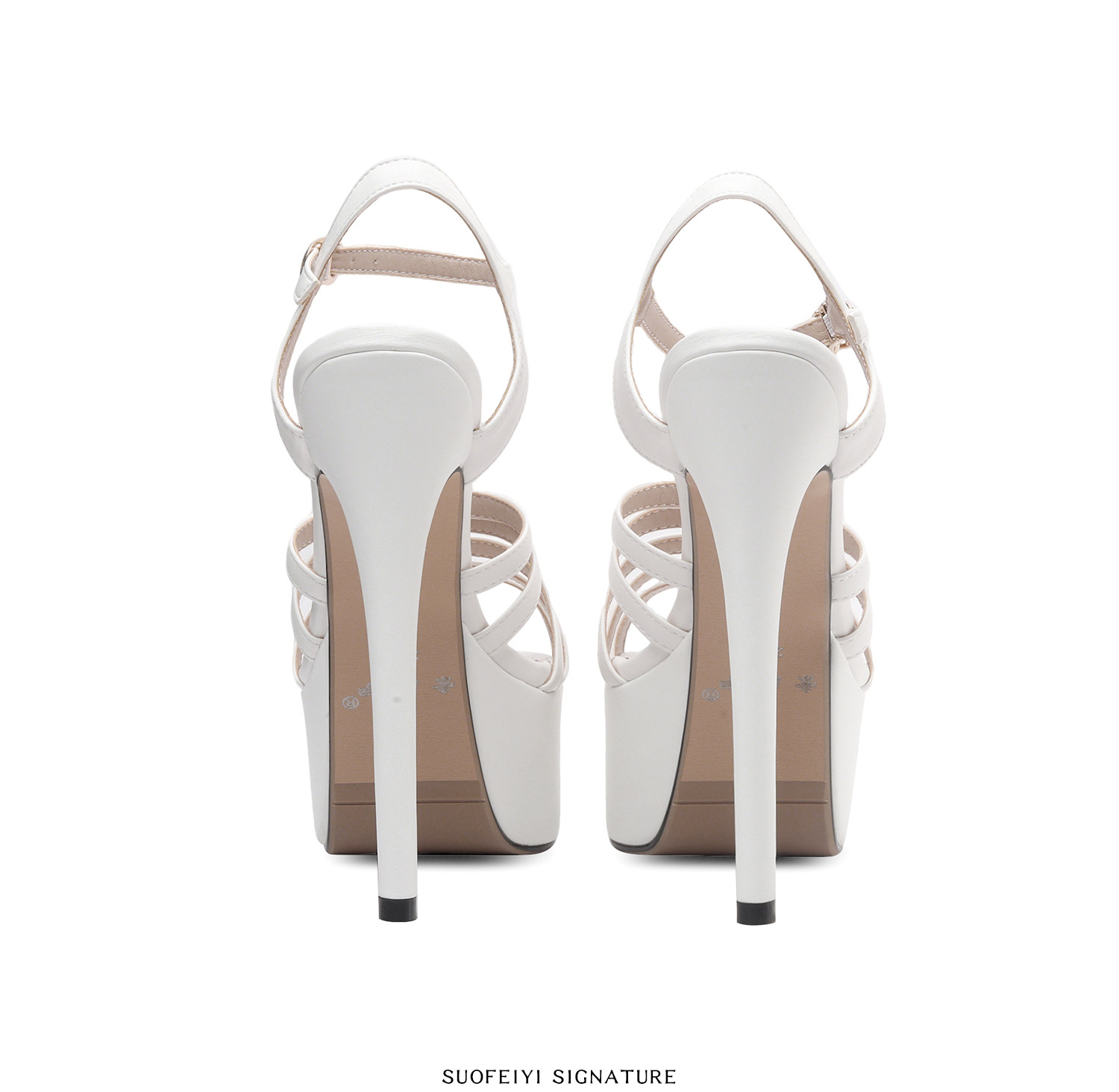 Sandal cao gót nữ quai mảnh hở mũi gót 12-15 cm đế platform chống nước — Đen Cao Gót 12cm, Trắng Cao Gót 12cm, Vàng Cao Gót 12cm, Đen Cao Gót 13cm chi tiết 6