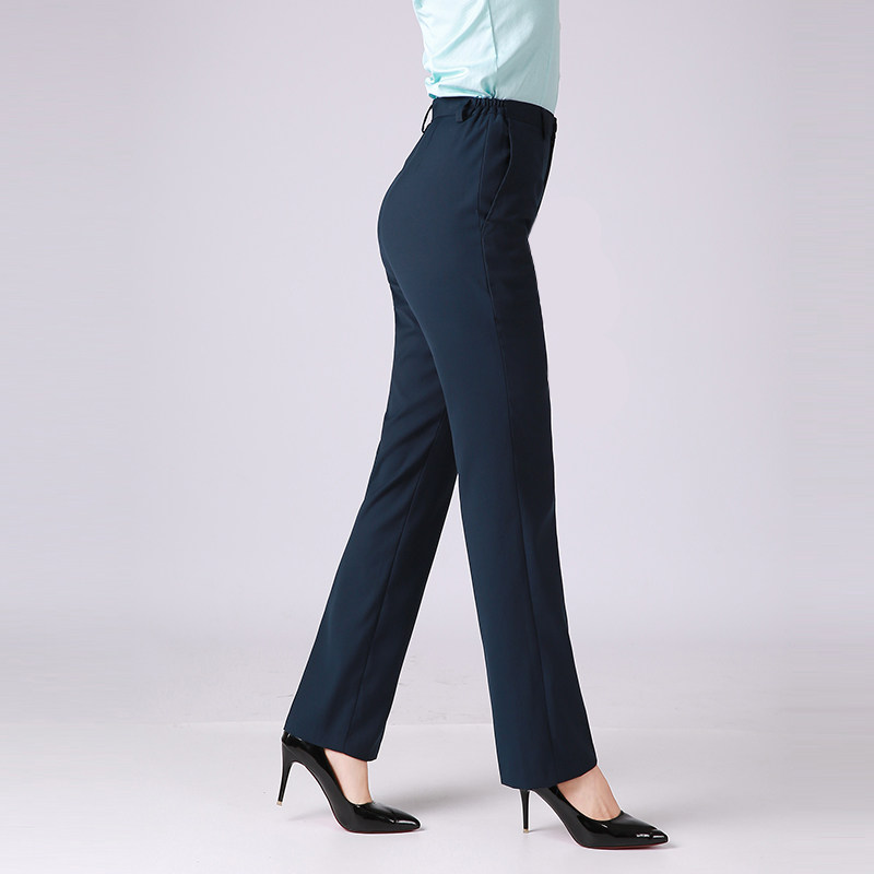 Post pants women plus velvet navy blue post office savings bank work pants overalls professional pants suit pants straight tube