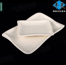 Fengmei A5 material melamine imitation porcelain tableware rectangular barbecue meat dishes inch sushi pan towel saucer P0021